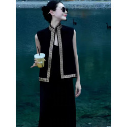 Beautiful and unique new Chinese style Zen suit skirt