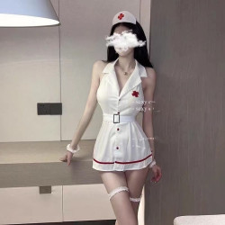Sexy lingerie nurse uniform temptation pure desire exposed women's clothing emotional pajamas bed set.