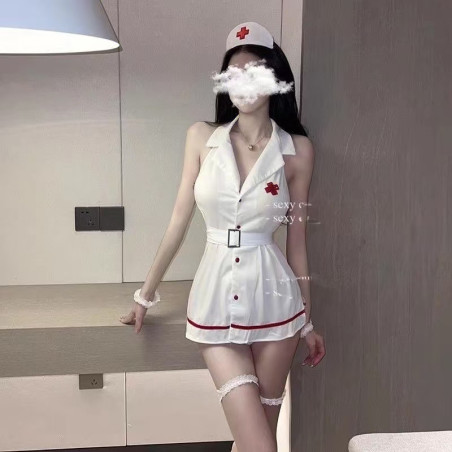 Sexy lingerie nurse uniform temptation pure desire exposed women's clothing emotional pajamas bed set.