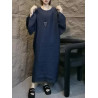 Design sense retro fashion lotus leaf round neck skirt summer new loose flesh-covering versatile slimming dress