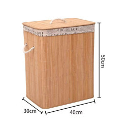 New large capacity dirty clothes bamboo storage basket foldable