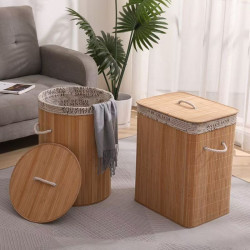 New large capacity dirty clothes bamboo storage basket foldable