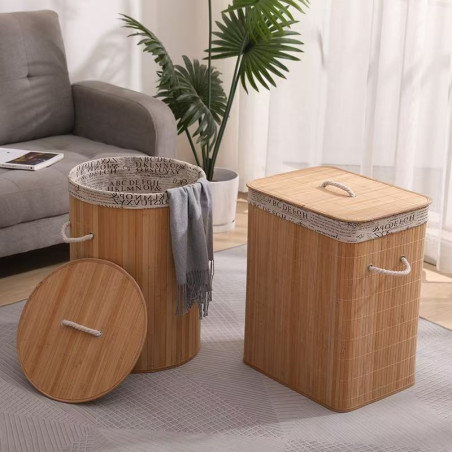 New large capacity dirty clothes bamboo storage basket foldable