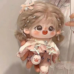 20cm cotton doll wig high-temperature silk single and double ponytail curly ponytail wig