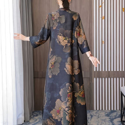 Noble and outstanding Xiangyun yarn dress, long cheongsam, slim temperament
