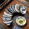 Blue and white porcelain tea cups and bamboo hat cups, 6 pieces will be sent randomly