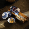Blue and white porcelain tea cups and bamboo hat cups, 6 pieces will be sent randomly