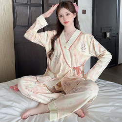 Maternity pajamas summer pure cotton maternity clothes set maternity homewear