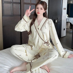 Maternity pajamas summer pure cotton maternity clothes set maternity homewear