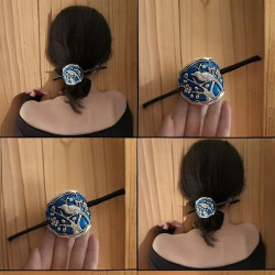 New Chinese style super fairy temperament metal glaze flower and bird hairpin
