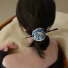 New Chinese style super fairy temperament metal glaze flower and bird hairpin