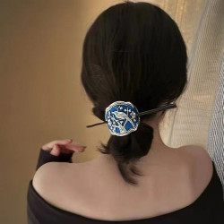 New Chinese style super fairy temperament metal glaze flower and bird hairpin