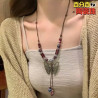 Jingdezhen ceramic pendant new Chinese ethnic style long sweater chain for women