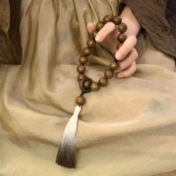 Natural gold sandalwood Buddhist beads bracelet