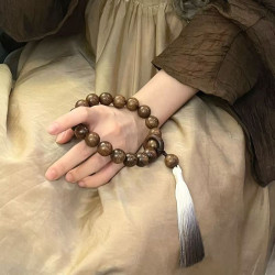 Natural gold sandalwood Buddhist beads bracelet