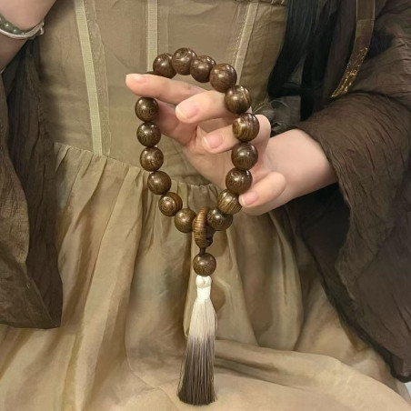 Natural gold sandalwood Buddhist beads bracelet