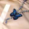 Embroidered butterfly pendant necklace new Chinese style literary style autumn and winter women