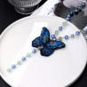 Embroidered butterfly pendant necklace new Chinese style literary style autumn and winter women