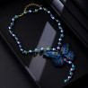 Embroidered butterfly pendant necklace new Chinese style literary style autumn and winter women