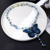 Embroidered butterfly pendant necklace new Chinese style literary style autumn and winter women
