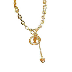 Retro portrait love pendant necklace light luxury niche clavicle chain