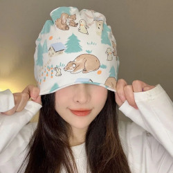 Cute maternity hat postpartum windproof pure cotton maternity hat turban sitting maternity hair band