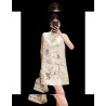 New Chinese style retro heavy-duty sleeveless loose cheongsam skirt