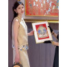 New Chinese style apricot vest top skirt suit summer