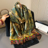 Chinese style silk scarf bamboo and plum shawl fashionable imitation silk scarf long scarf outer shawl
