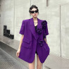 Women's black three-dimensional flower heavy suit jacket