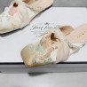 Chinese style dragon and phoenix embroidery new Chinese style pearl closure toe half slippers for women