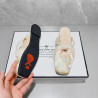 Chinese style dragon and phoenix embroidery new Chinese style pearl closure toe half slippers for women