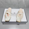 Chinese style dragon and phoenix embroidery new Chinese style pearl closure toe half slippers for women