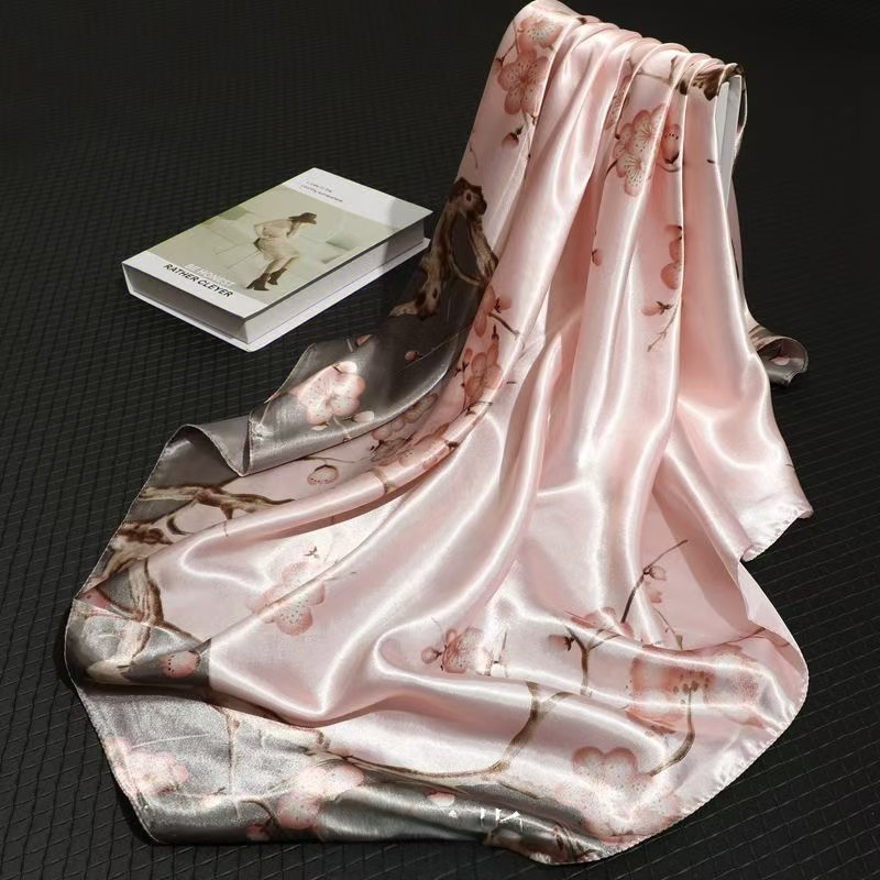 New satin imitation silk scarf for women