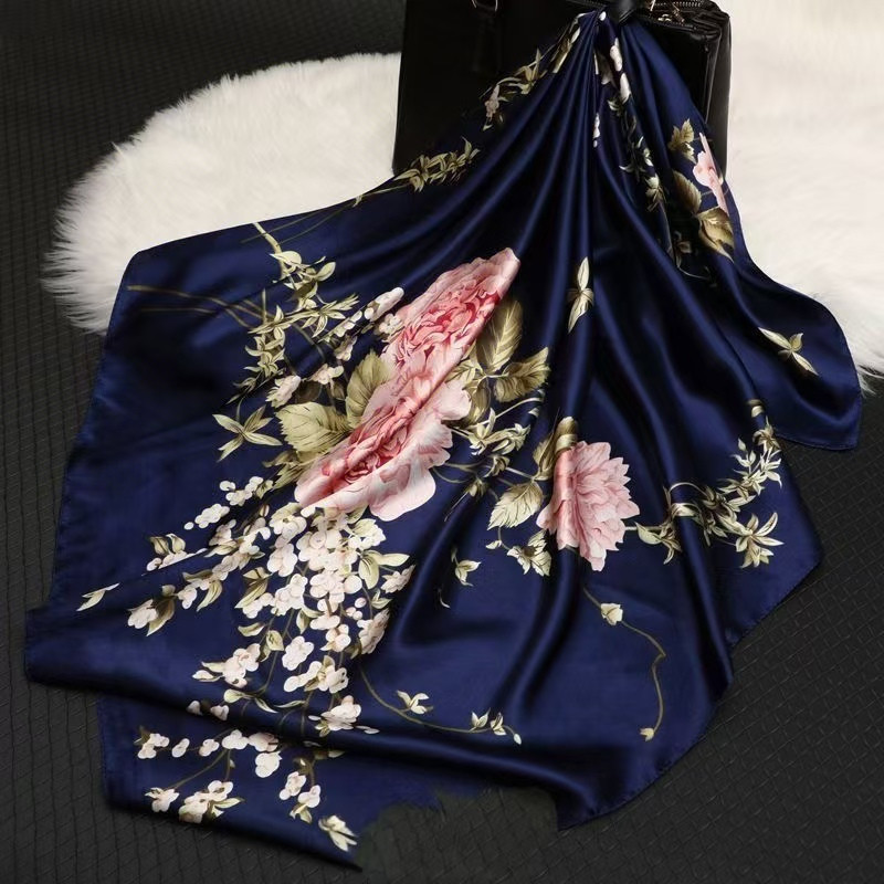New satin imitation silk scarf for women