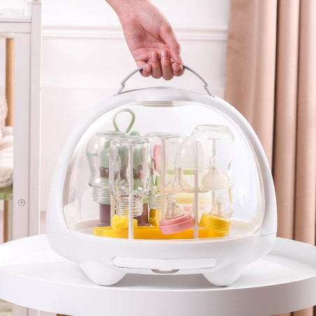 Baby bottle breathable storage box dustproof with lid baby draining rack baby tableware toy