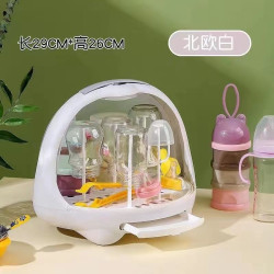 Baby bottle breathable storage box dustproof with lid baby draining rack baby tableware toy