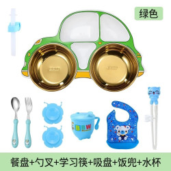Food-grade meal plate grid children's baby household 304 stainless steel children's meal bowl rice plate