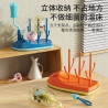 Silicone bottle brush baby special nipple straw rotating cup washing 360-degree draining shelf