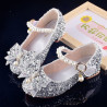 Girls' leather shoes catwalk model crystal shoes children's high heels princess shoes little girl performance shoes