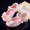 Girls' leather shoes catwalk model crystal shoes children's high heels princess shoes little girl performance shoes
