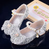 Girls' leather shoes catwalk model crystal shoes children's high heels princess shoes little girl performance shoes