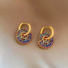 Chinese retro earrings, high-end ethnic earrings, enamel hot items