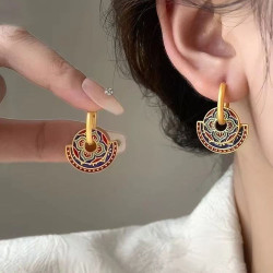Chinese retro earrings, high-end ethnic earrings, enamel hot items