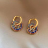 Chinese retro earrings, high-end ethnic earrings, enamel hot items