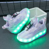 Girls' two-wheeled runaway shoes children's Kulomi charging luminous shoes skates shrink pulley shoes