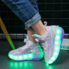 Girls' two-wheeled runaway shoes children's Kulomi charging luminous shoes skates shrink pulley shoes