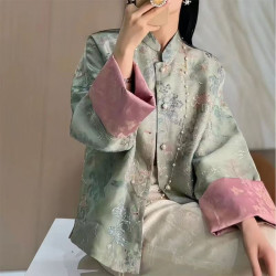 New Chinese style jacket women's retro tops reversible women's clothing