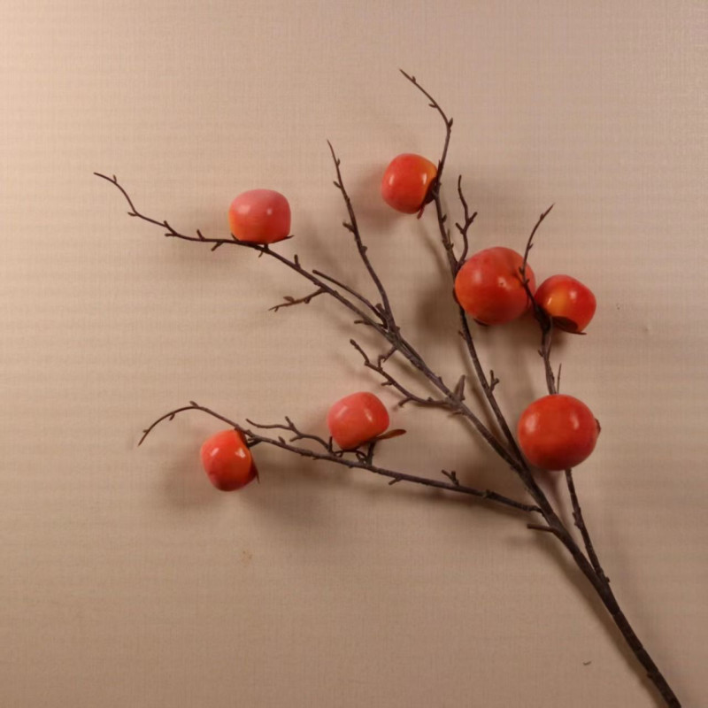Simulation persimmon Chinese style ornaments persimmon Ruyi flower arrangement persimmon tree fake flower fruit shooting props Simulation persimmon Chinese style ornaments persimmon Ruyi flower arrangement persimmon tree fake flower fruit shooting props