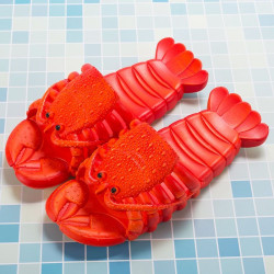 Creative Internet celebrity cartoon lobster parent-child personality beach home non-slip outdoor slippers